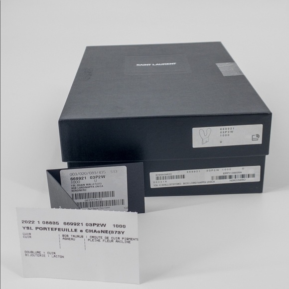 Saint Laurent Monogram Leather Chain Wallet - Picture 13 of 13